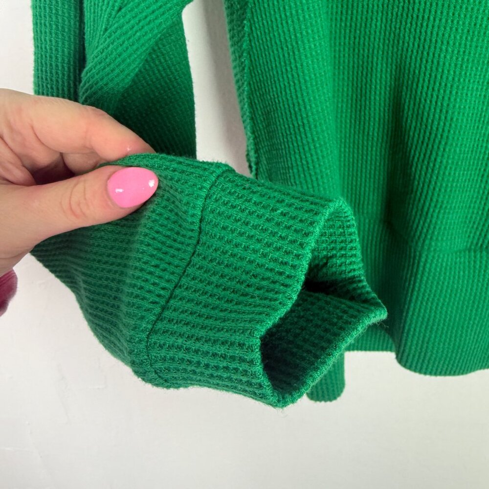 Anthropologie Pilcro Angie Mock Neck Waffle Top Green Size Small S EUC - Picture 6 of 11